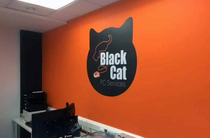 Black Cat Wall Graphic Install Kent