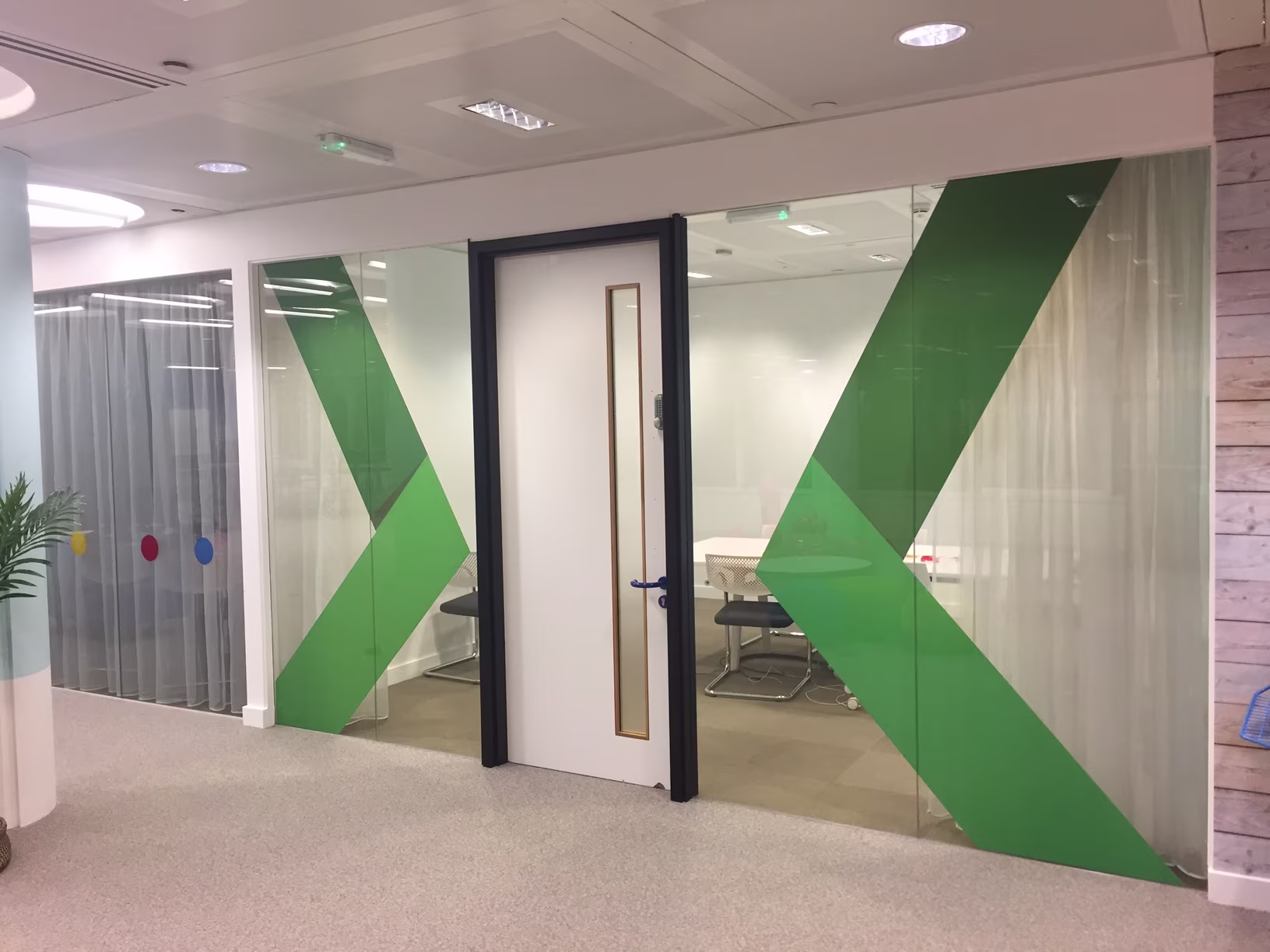 Printed vinyl graphics and window manifestations applied at Google's headoffice in a commercial space