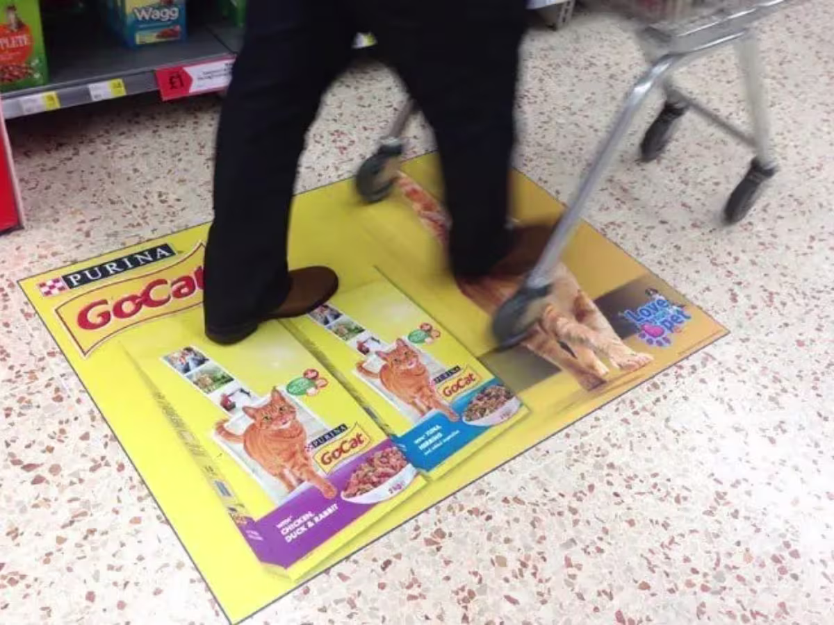 Printed internal floor vinyl with vivid branded graphics in a Channel 4 interior