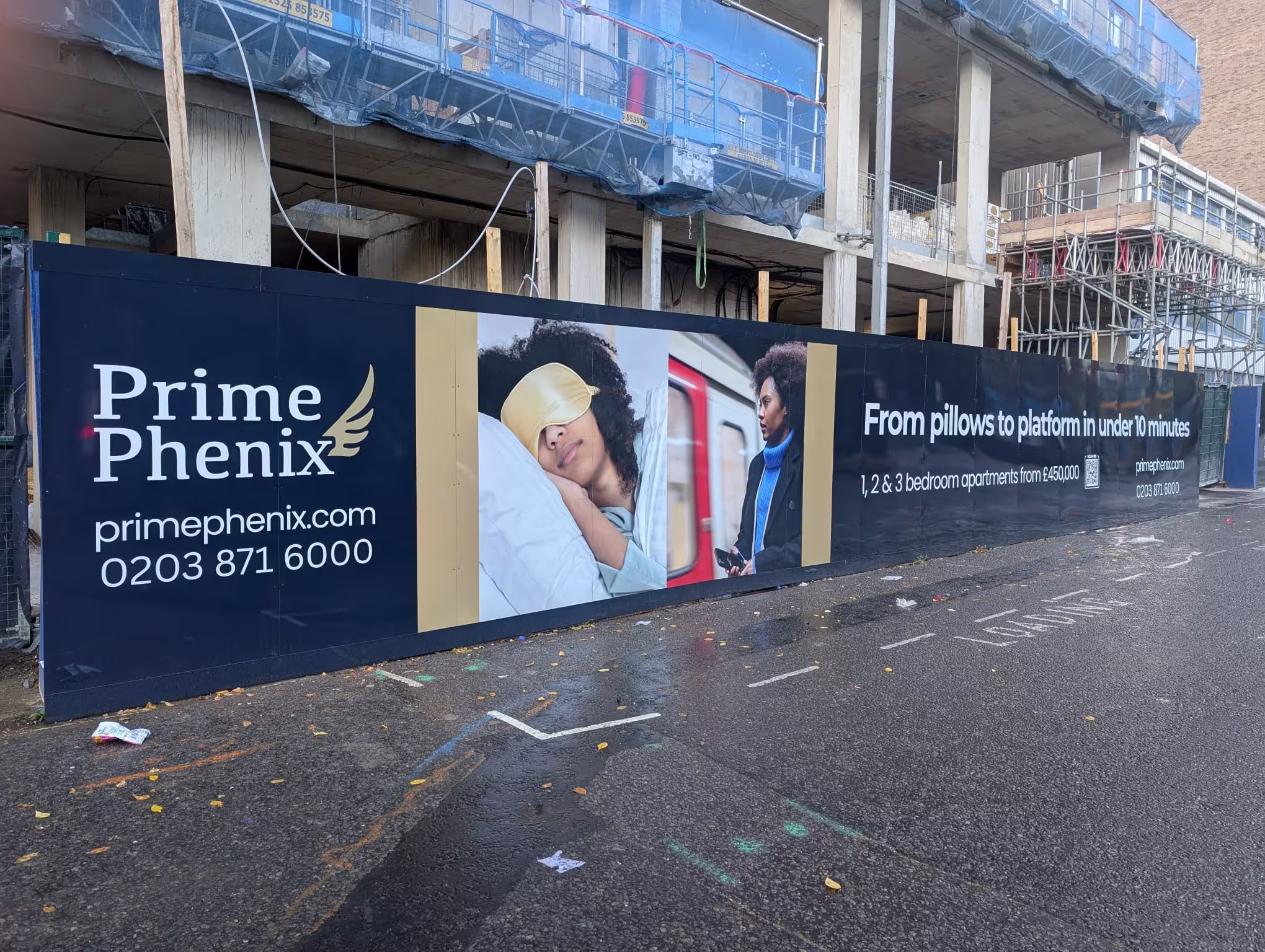 Printed hoarding installation for PrimePhenix development in London