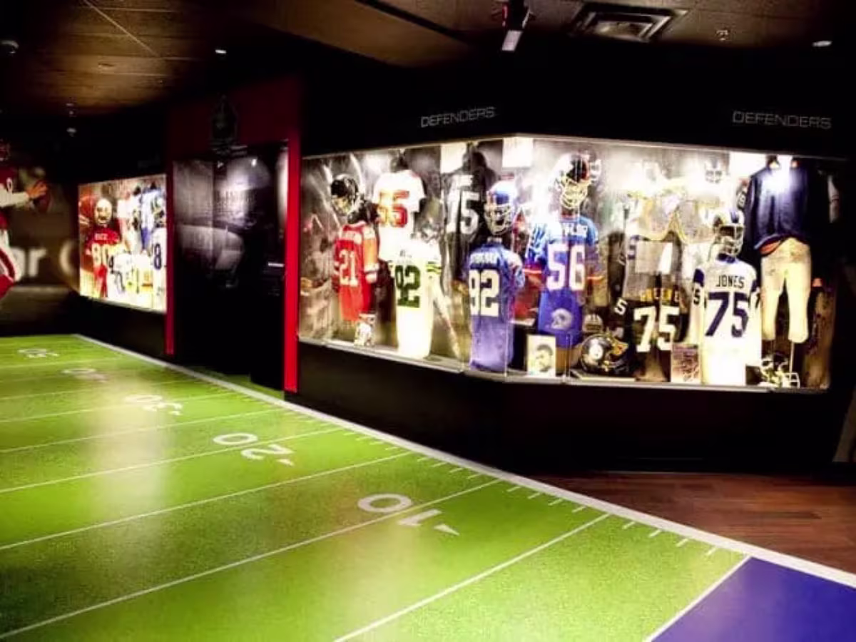 Temporary printed floor vinyl with numbered graphic elements in a retail environment
