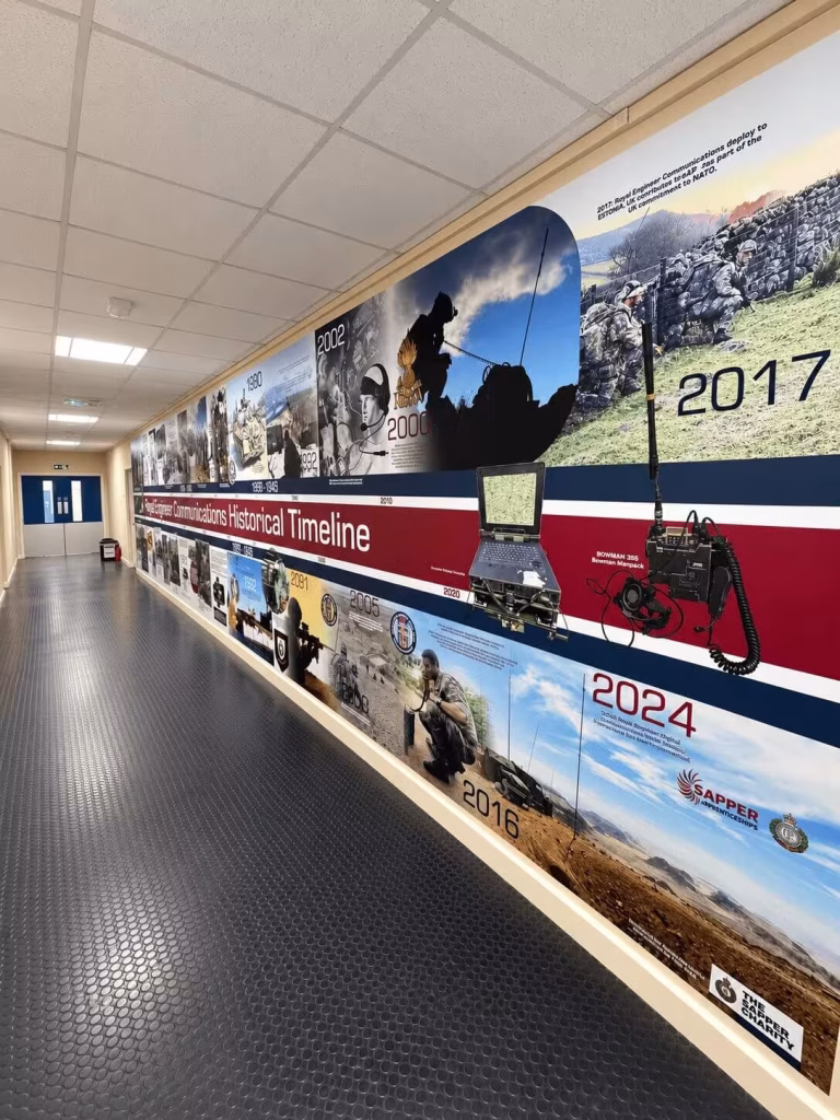 Royal Engineers Timeline Wall Graphics 2 RoyalEngineer Wall Install2